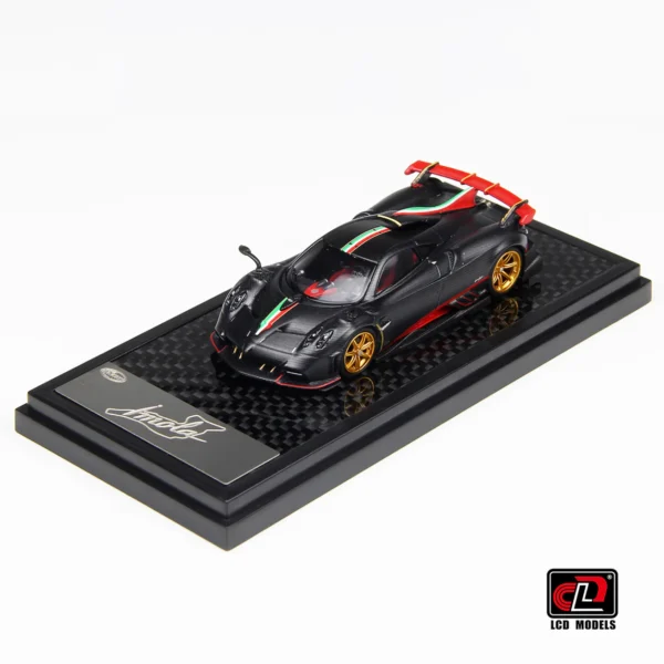 LCD 1:64 Pagani Imola Carbon Black with Italian Flag Stripes