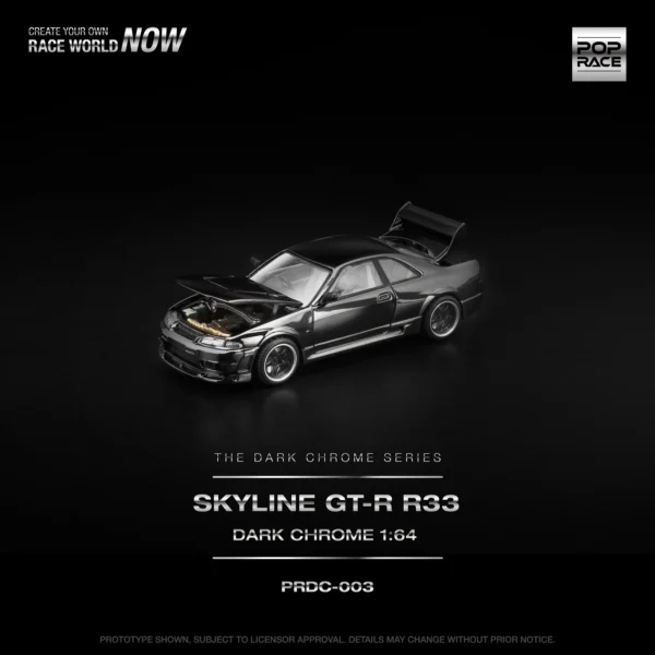 POPRACE 1:64 R33 GT-R Dark Chrome