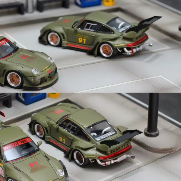 Street Weapon SW 1:64 Rauh-Welt RWB 993 No. 91 Matt Green Livery High Wing