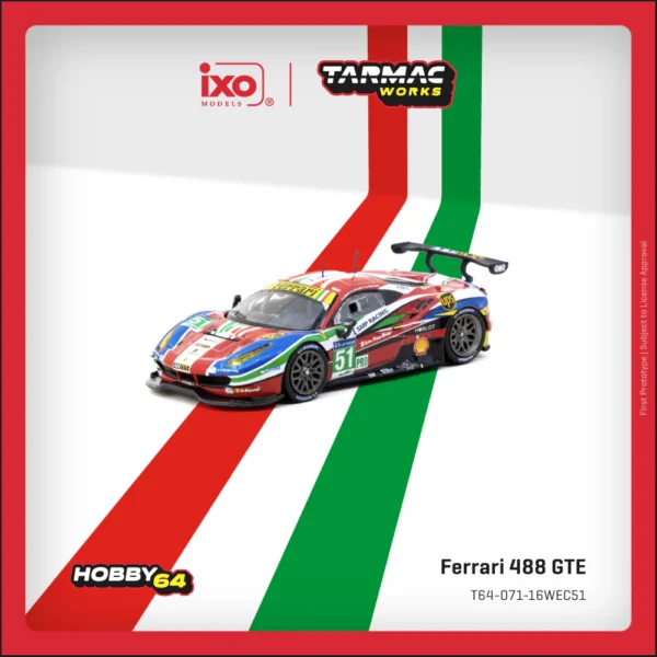 Tarmac Works 1:64 Ferrari 488 GTE 24h of Le Mans 2016