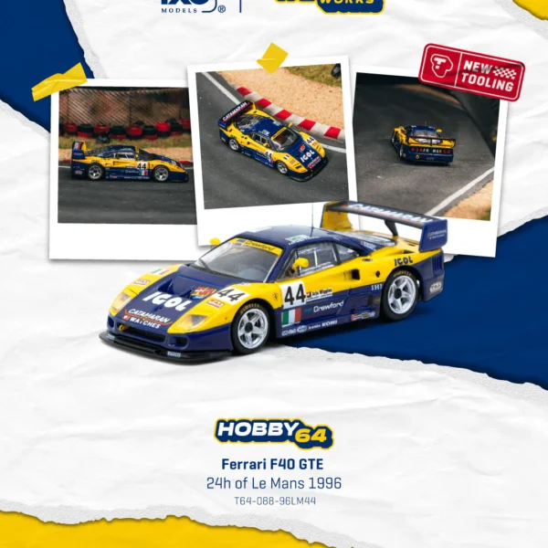Tarmac Works 1:64 Ferrari F40 GTE 24h of Le Mans 1996