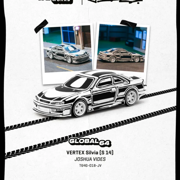 Tarmac Works 1:64 VERTEX Silvia (S14) - Designed by JOSHUA VIDES