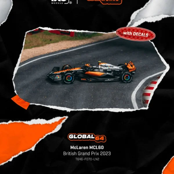 Tarmac Works 1:64 McLaren MCL60 British Grand Prix 2023 Lando Norris