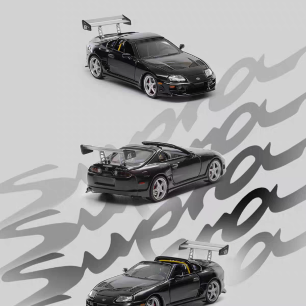 Fast Speed FS 1:64 Supra Targa  4th Generation A80 Bomex Modified Version Black Removable Hood