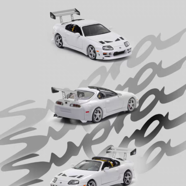 Fast Speed FS 1:64 Supra Targa  4th Generation A80 Bomex Modified Version White Removable Hood