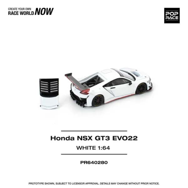 POPRACE 1:64 Honda NSX GT3 EVO22 - White