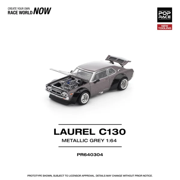 POPRACE 1:64 LAUREL C130 METALLIC GREY (NEW TOOLING)