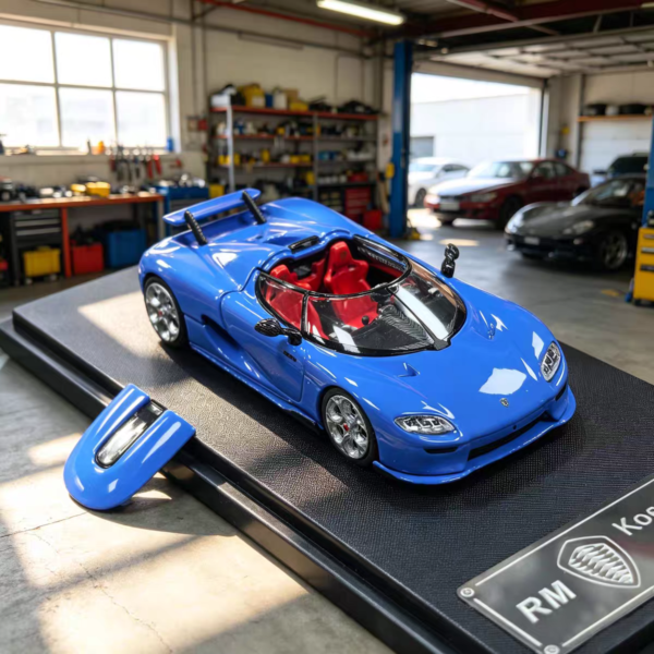 Rhino Model RM 1:64 Koenigsegg CC850 Hood Mechanic Locking - Blue