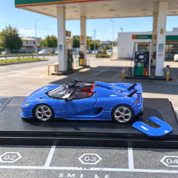 Rhino Model RM 1:64 Koenigsegg CC850 Hood Mechanic Locking - Blue