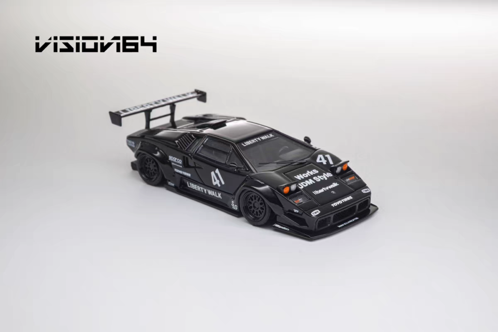 Vision64 Vision64 1:64 Countach LBWK Black - Pablos Diecast Garage