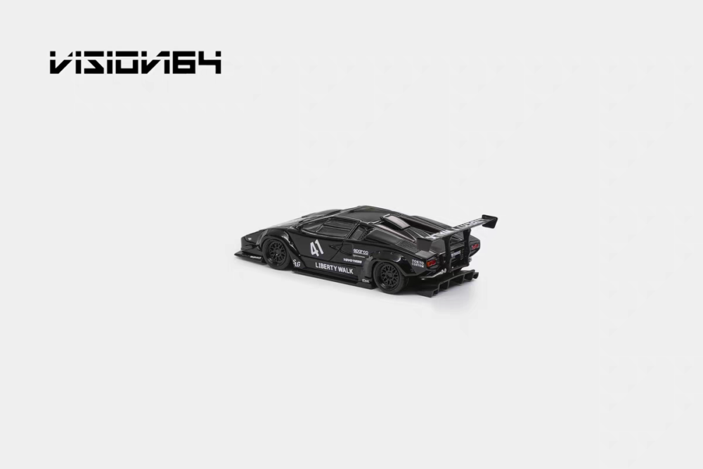 Vision64 Vision64 1:64 Countach LBWK Black - Pablos Diecast Garage