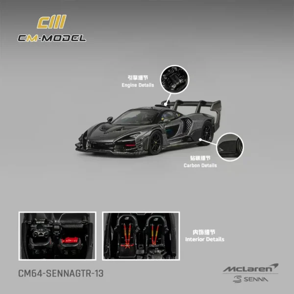 CM Model 1:64 McLaren Senna GTR Metallic Dark Grey