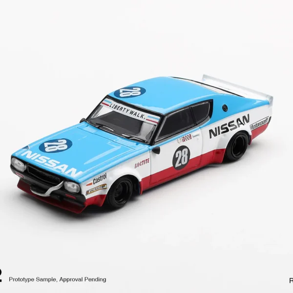 Mini GT 1:64 Nissan Skyline Kenmeri Liberty Walk Nissan Racing 75 concept,  Box Packaging