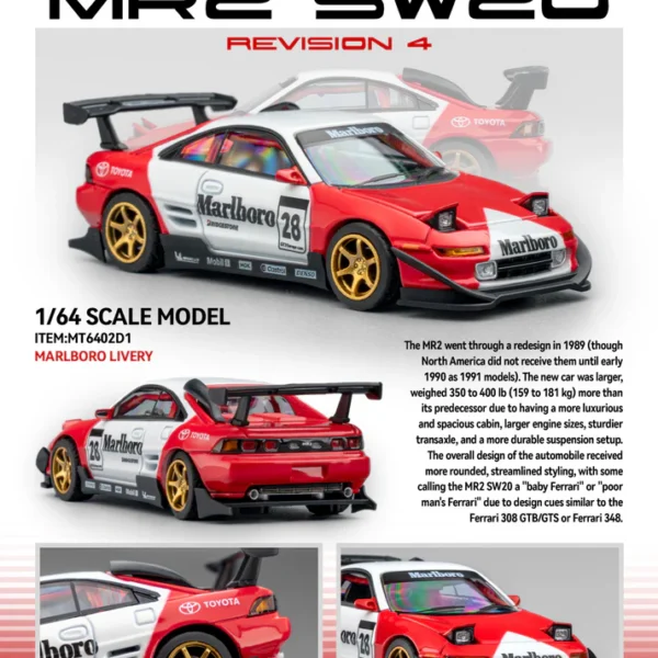 MicroTurbo 1:64 Toyota MR2 Custom Marlboro Livery No.28