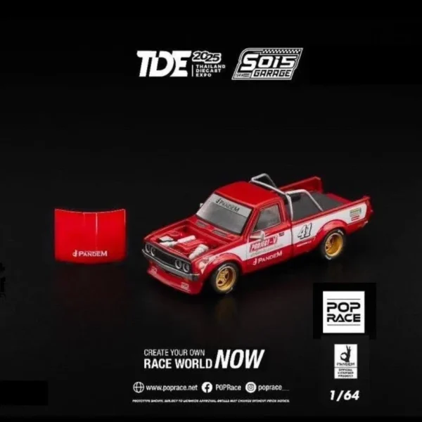 PopRace 1:64 Pandem Datsun 620 RED TDE 2025 Exclusive