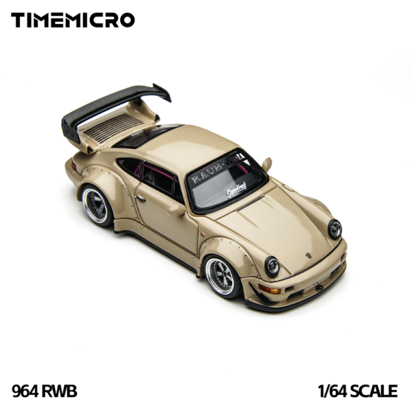 TM 1:64 RWB 964 Beige, Gift Box Version  with Wheel Hub Cover Accessory - Chance at a Chase