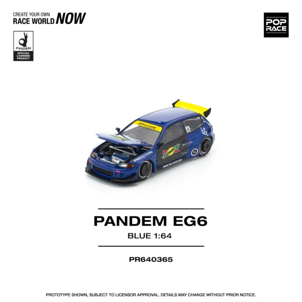 PopRace 1:64 Pandem Civic EG6 Blue Black - Sunoco