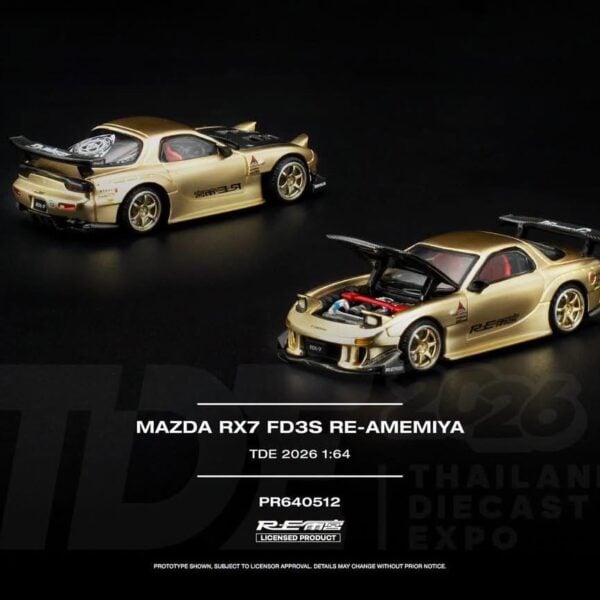 POP RACE Mazda RX-7 (FD3S) Satin Gold, 2026 Thailand Diecast Expo
