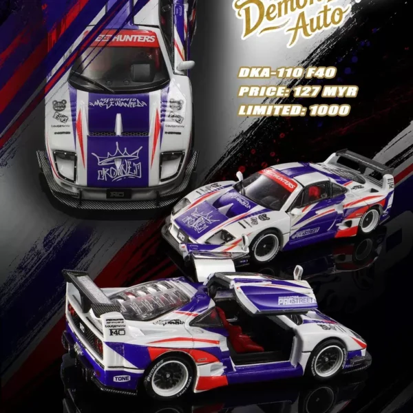 Demon King 1:64 Ferrari F40 TMCS 2026 Exclusive Malaysia Flag Livery