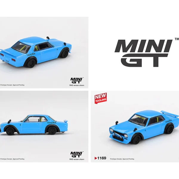 MiniGT 1:64 Nissan LB Works HAKOSUKA Baby Blue, Box Packaging