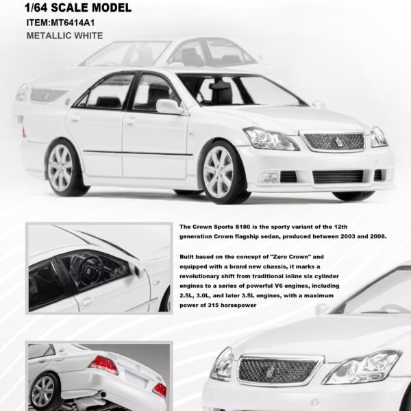 MicroTurbo 1:64 Toyota Crown GRS184 Athlete Metallic White