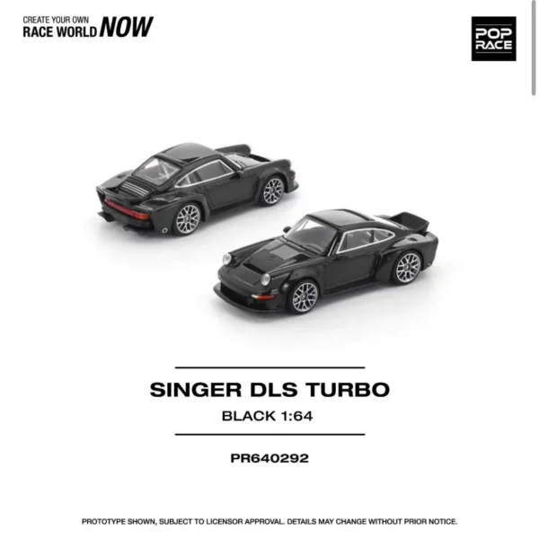 PopRace 1:64 Porsche Singer DLS Turbo (Road) Black