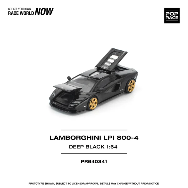 PopRace 1:64 Lamborghini Countach LPI 800-4 Deep Black