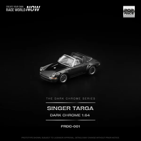 PopRace 1:64 Singer Targa Dark Chrome