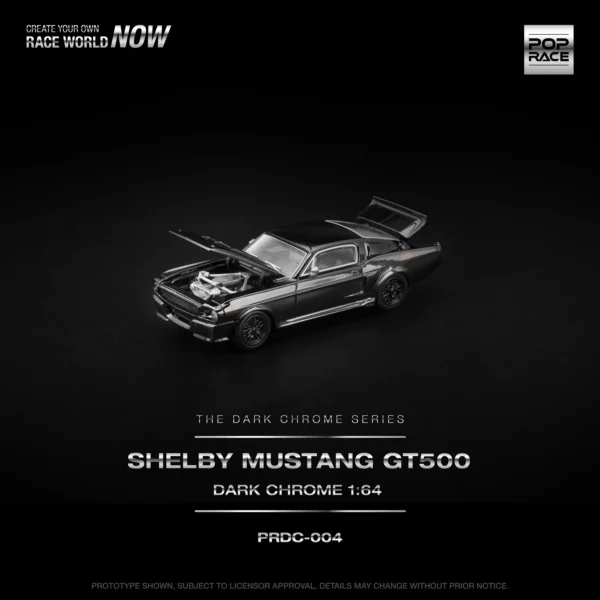 PopRace 1:64 Shelby Mustang GT500 Dark Chrome