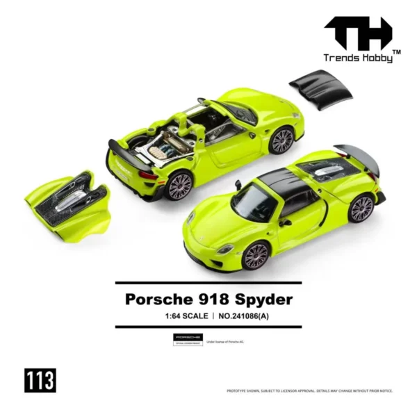 Trends Hobby TH 1:64 Porsche 918 Spyder Green