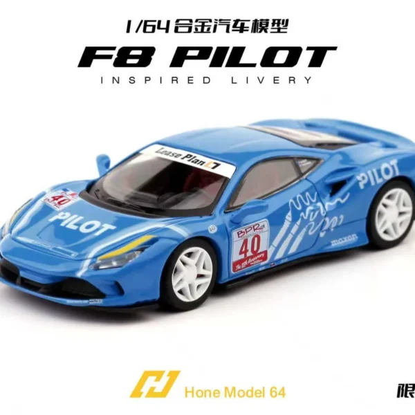 Hone Model 1:64 Ferrari F8 Tributo Blue Pilot Livery