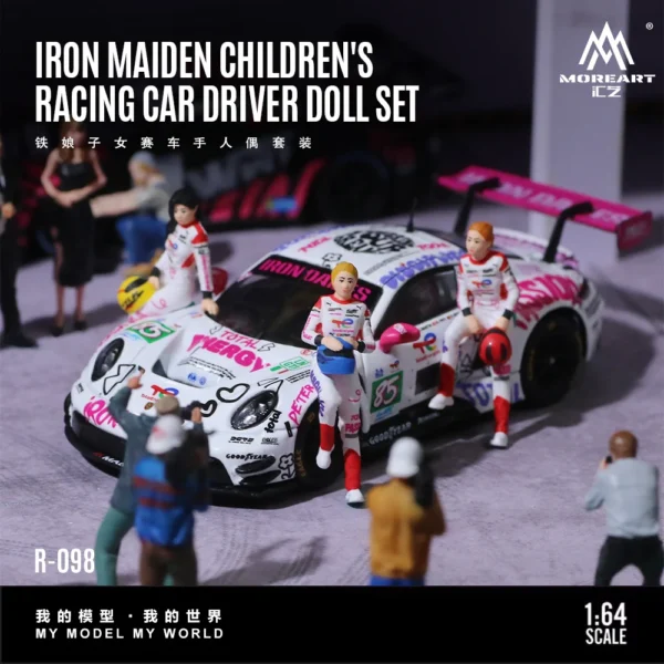 MoreArt 1:64 Iron Lady Female Racing Driver Figure Set