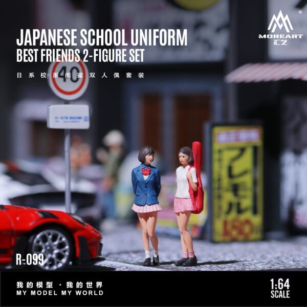MoreArt 1:64 Japanese School Uniform Girl Figure Set