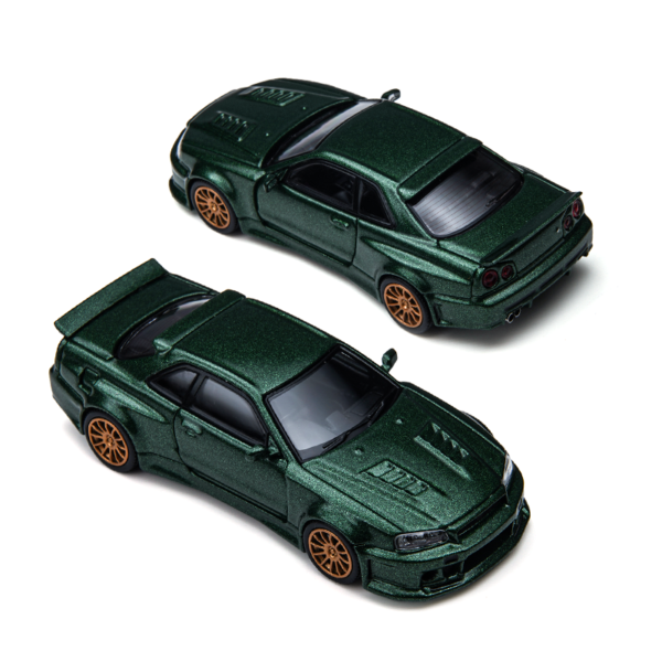 TimeMicro x PSC Design 1:64 Nissan Skyline GT-R R34 "Tiger Tooth" Dark Green