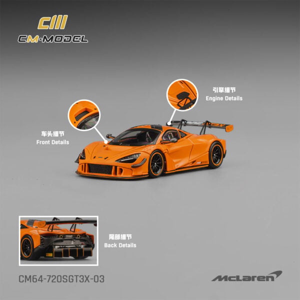 CM Model 1:64 Mclaren 720S GT3X Watermelon Orange