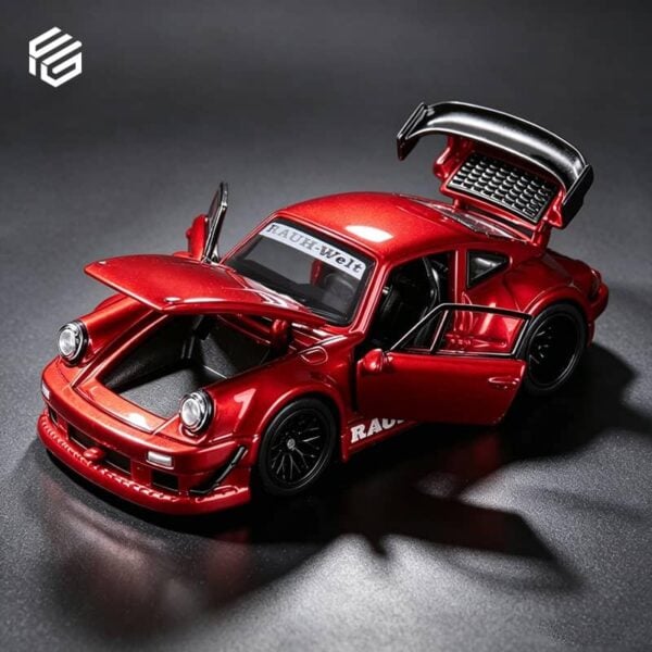 FansGuy FG 1:64 Porsche RWB 930 Widebody GT Wing Transparent Red Hong Kong ToyCar Salon 2026 Exclusive