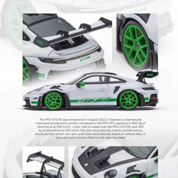 Henson&Heaven HH 1:64 Porsche 992 GT3 RS White & Green