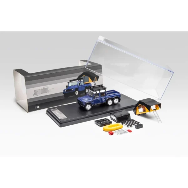 Shadow Pro 1:64 Defender 6x6 RHD Dark Blue with Accessories