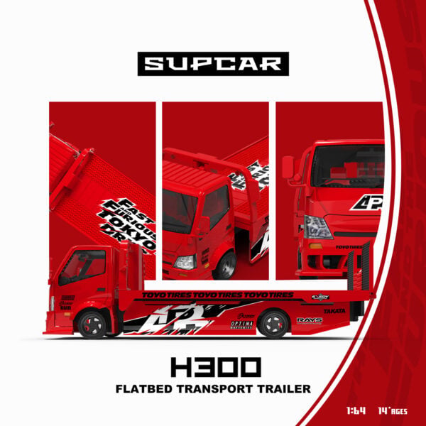 Supcar 1:64 H300 Flatbed Transport Trailer - FNF 3 Tokyo Drift