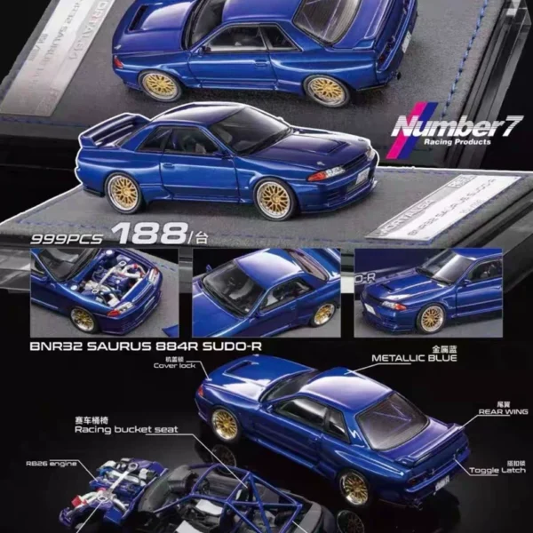 Mortal 1:64 BNR32 Saurus 884R Sudo-R Blue Chengdu Motor Show 26 Exclusive
