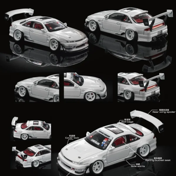 Mortal Model 1:64 Silvia S14 V1 Cambergang 1.0, White