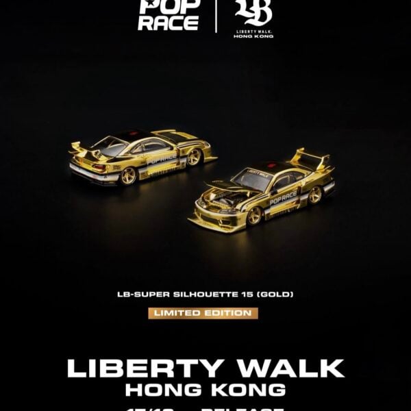 (Pre-Order) PopRace 1:64 LB Super Silhouette S15 Gold. Hong Kong Store Exclusive Release