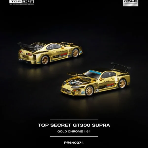 PopRace 1:64 Toyota Top Secret GT300 Supra - Gold Chrome