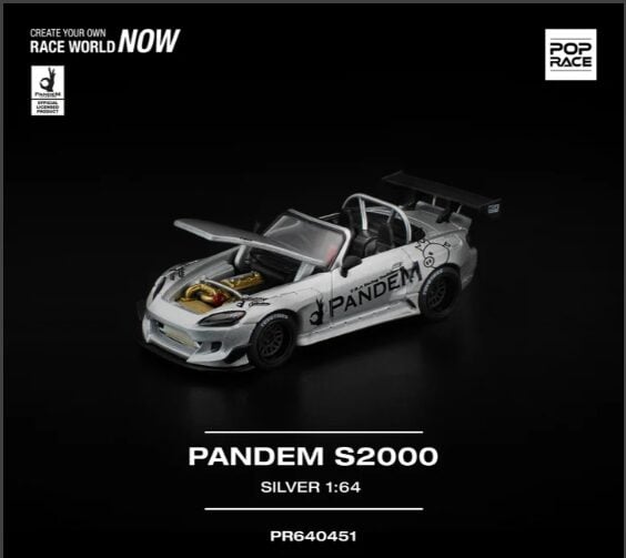 PopRace 1:64 Honda Pandem S2000 Silver