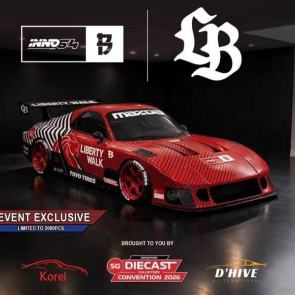 Inno64 - Black Crow Customs 1:64 Mazda RX-7 FD3S LB-Super Silhouette - Chance at a Chase - Singapore Diecast Expo Exclusive