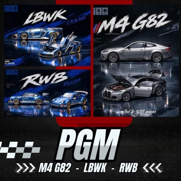 (Pre-Order) PGM 1:64 2026 Foshan Expo Exclusive Set.  RWB964, Aventador and M4 G82