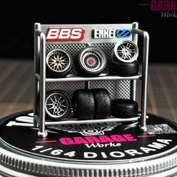 Diorama Accessory 1:64 BBS / Enkei Wheels Rack.