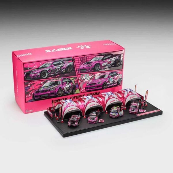 (Pre-Order). PopRace x Xcartoys 1:64  1087x Drift Team Set  - Hobby Culture Festival China Exclusive
