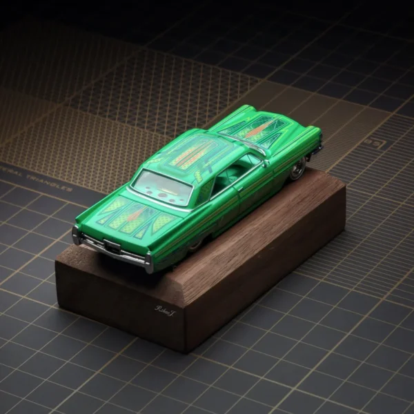 97M 1:64 1964 Cadillac Coupe DeVille Lowrider Metallic green with graphics