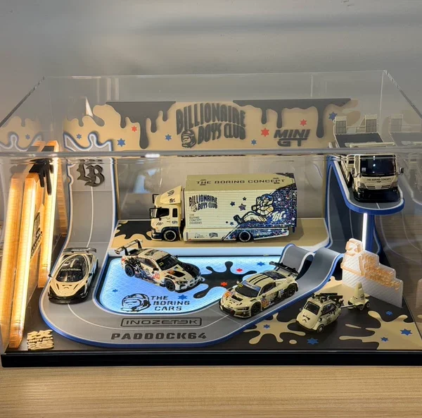 Pablo’s Diecast Garage Exclusives - TBC / Billionaire Boys Club Display with LED lights for 1:64 cars. SPECIAL ORDER! READ DESCRIPTION!